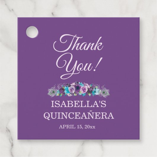 パープルブルーフローラクインセアニラ15th Thank You フェイバータグ (正面)
