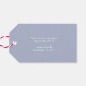 パープルブルーフローラサンキューメッセージカード ギフトタグ (裏面横)