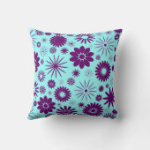 パープルブルーフローラジャンボピロー クッション (裏面)
