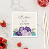 パープルブルーフローラセージ離れズベビーシャワー スタンダードカクテルナプキン (インサイチュ)