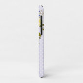 パープルブルーフローラ水玉模様モノグラム Case-Mate iPhoneケース (裏面/左)