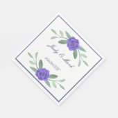 パープルブルーフローラ緑の葉紙ナプキンス スタンダードランチョンナプキン (角)