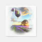 パープルブルーフローラ スタンダードカクテルナプキン (正面)