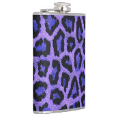 パープルブルーブラックレオパードアニマルプリント フラスク (右)