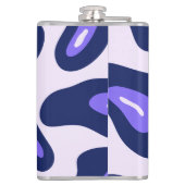 パープルブルーブラックレオパードアニマルプリント フラスク (裏面)