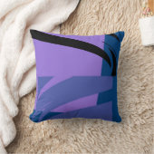 パープルブルーブラックレトロ抽象芸術アート クッション (ブランケット)