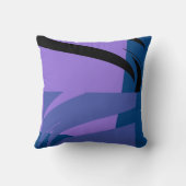 パープルブルーブラックレトロ抽象芸術アート クッション (裏面)