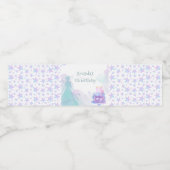 パープルブループリンセスガールバースデーパーティー ペットボトルラベル (シングルラベル)