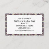 パープルブルーベージュマンダラ万華鏡のように千変万化するパターンメダリオ 名刺 (裏面)