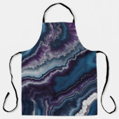 パープルブルーホワイトアガテマーブルデザイン エプロン (正面)