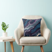 パープルブルーホワイトアガテマーブルデザイン クッション (椅子)