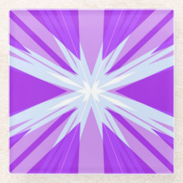 パープルブルーホワイトクリスマススターバストスターフェスティバル ガラスコースター