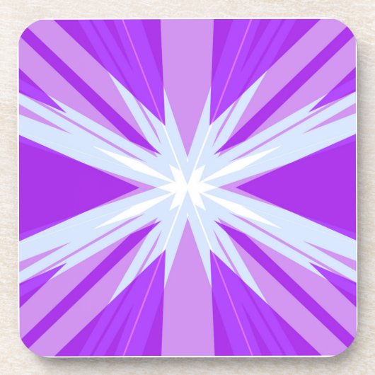 パープルブルーホワイトクリスマススターバストスターフェスティバル コースター (正面)