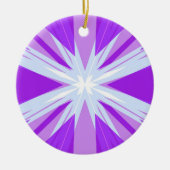 パープルブルーホワイトクリスマススターバストスターフェスティバル セラミックオーナメント (正面)