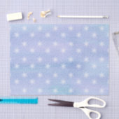 パープルブルーホワイトスノーフレーク水玉模様 薄葉紙 (クラフト)