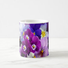 パープルブルーホワイトパンジーフローラ花