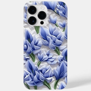 パープルブルーホワイト3-D紙ルックブルーベル Case-Mate iPhone 14 PRO MAXケース