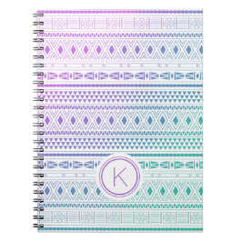 パープルブルーボホモノグラムグラデーション ノートブック