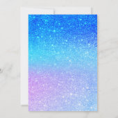 パープルブルーマーメイドグリッターブルーティール（緑がかった色）スウィート16 招待状 (裏面)