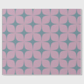 パープルブルーミッドセンチュリー幾何エレガント的 ラッピングペーパー (フラット)