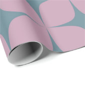 パープルブルーミッドセンチュリー幾何エレガント的 ラッピングペーパー (ロールコーナー)