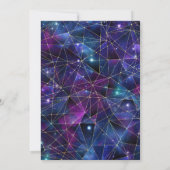 パープルブルーミッドナイトクリスタル銀河系21st誕生日 招待状 (裏面)