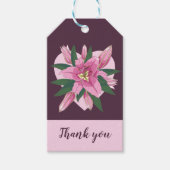パープルブルーミングリリースウィートハートありがとう ギフトタグ (正面)