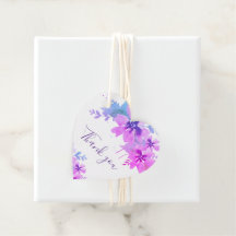 パープルブルーミング結婚の感謝メッセージカード