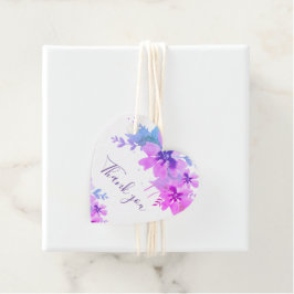 パープルブルーミング結婚の感謝メッセージカード フェイバータグ