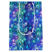 パープルブルーミントピーコックフェザー ミディアムペーパーバッグ (裏面)