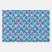 パープルブルーミントピーコックフェザー ラッピングペーパーシート (正面3)