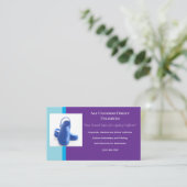 パープルブルーメディカルクロッグユニフォーム 名刺 (スタンド正面)