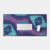 パープルブルーモダン抽象芸術カラフルボホ名 デスクマット (キーボード&マウス)
