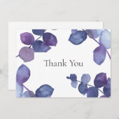 パープルブルーユーカリ葉スサンキュー サンキューカード (正面/裏面)