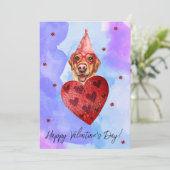 パープルブルーラブラドールバレンタインズデイギフトドッグ シーズンカード (スタンド正面)