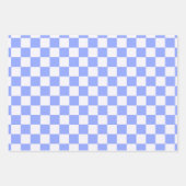 パープルブルーレトロ60s 70s幾何学的ハートロマンチック ラッピングペーパーシート (正面2)