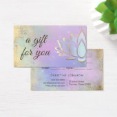 パープルブルーロータスデザインギフトカード (デスク)