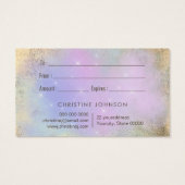 パープルブルーロータスデザインギフトカード (裏面)