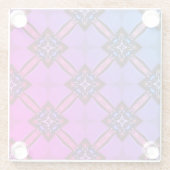 パープルブルーヴィンテージステンドグラススタイルコースター ガラスコースター (裏面)