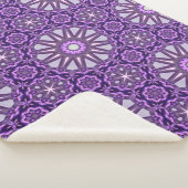 パープルブルー万華鏡のように千変万化するパターンピンホイールマンダラパターン シェルパブランケット (3/4)