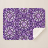 パープルブルー万華鏡のように千変万化するパターンピンホイールマンダラパターン シェルパブランケット (正面(横))
