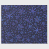 パープルブルー凍っていスノーフレーク包装紙 ラッピングペーパー (フラット)