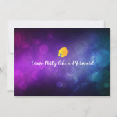 パープルブルー大人パーティー人魚招待状 招待状 (裏面)