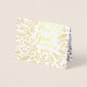 パープルブルー宗教的な神の心地よいあなた悔やみや弔慰 箔カード (正面)