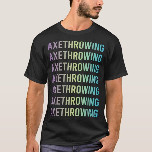 パープルブルー投斧 投げ斧 Tシャツ (正面)