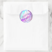 パープルブルー抽象芸術ハッピーイースター ラウンドシール (バッグ)