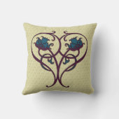 パープルブルー抽象芸術フローラアートデザイン クッション (裏面)