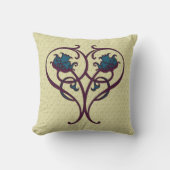 パープルブルー抽象芸術フローラアートデザイン クッション (正面)