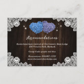 パープルブルー結婚ズホテルアコモデーションカード エンクロージャーカード (正面)