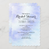 パープルブルー絞り染めブライダルシャワー招待 招待状 (正面/裏面)